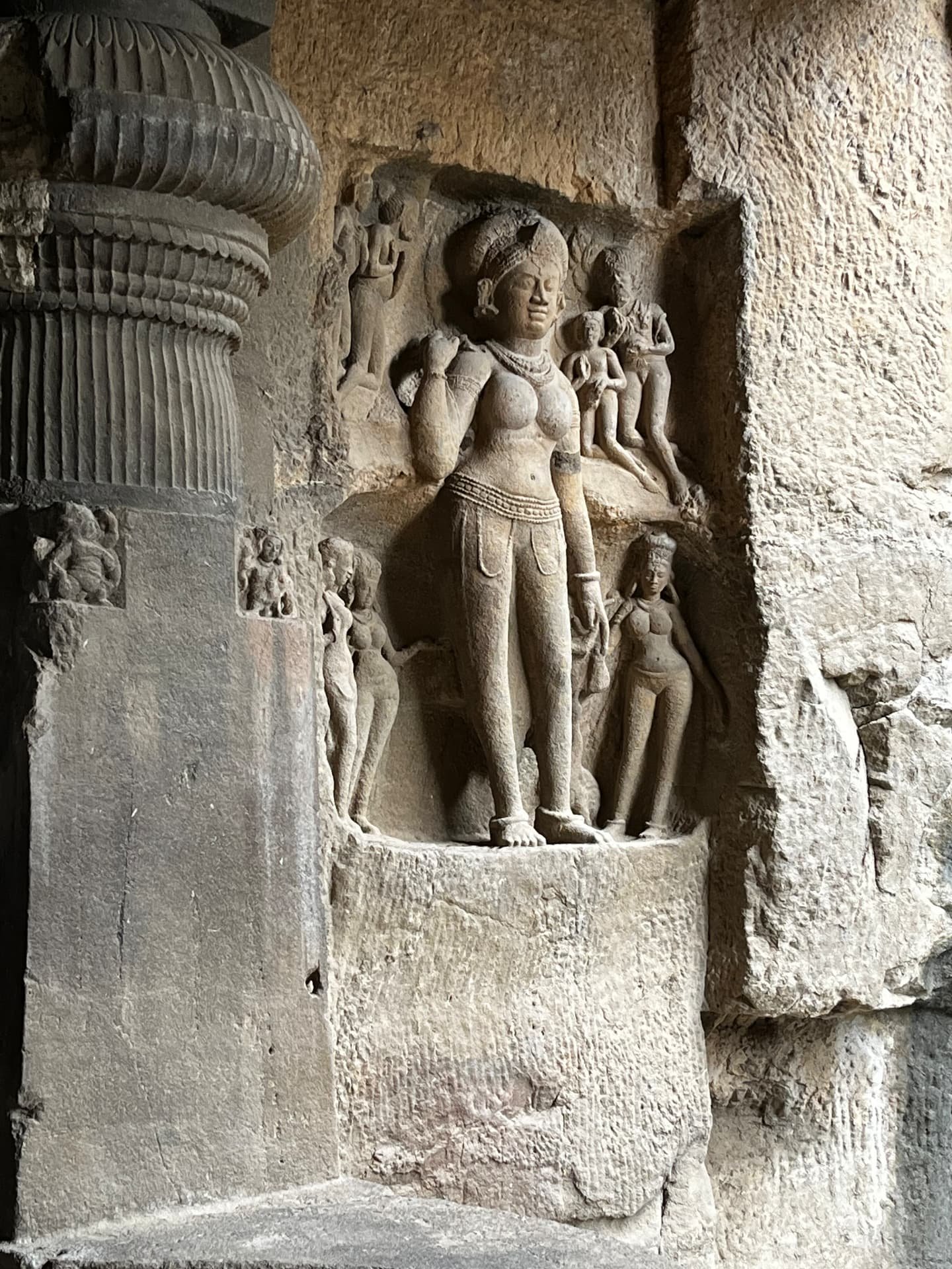 Goddess in the Wall Niche, Ellora, Ellora Caves, Maharashtra