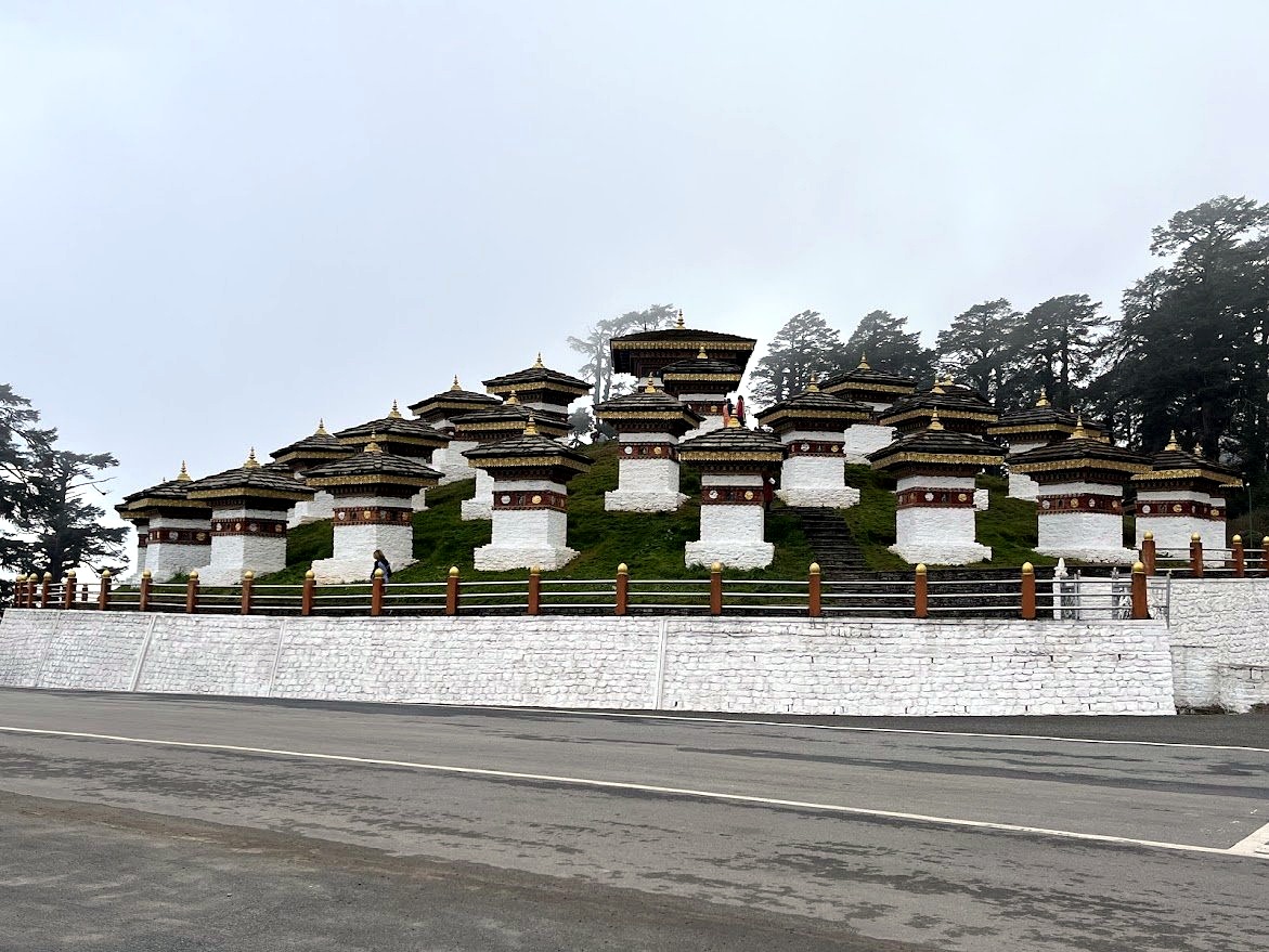 Druk Wangyal Chortens from the Road, Dochula Pass, Bhutan