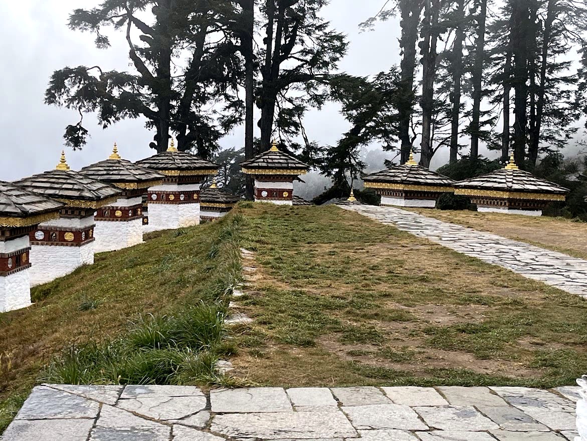Dochula 108 Chortens in Mist, Dochula Pass, Bhutan