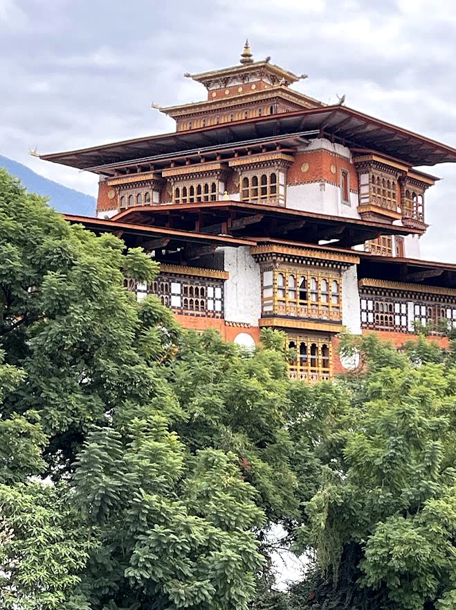 Tiered Temple Above the Trees, Punakha, Bhutan