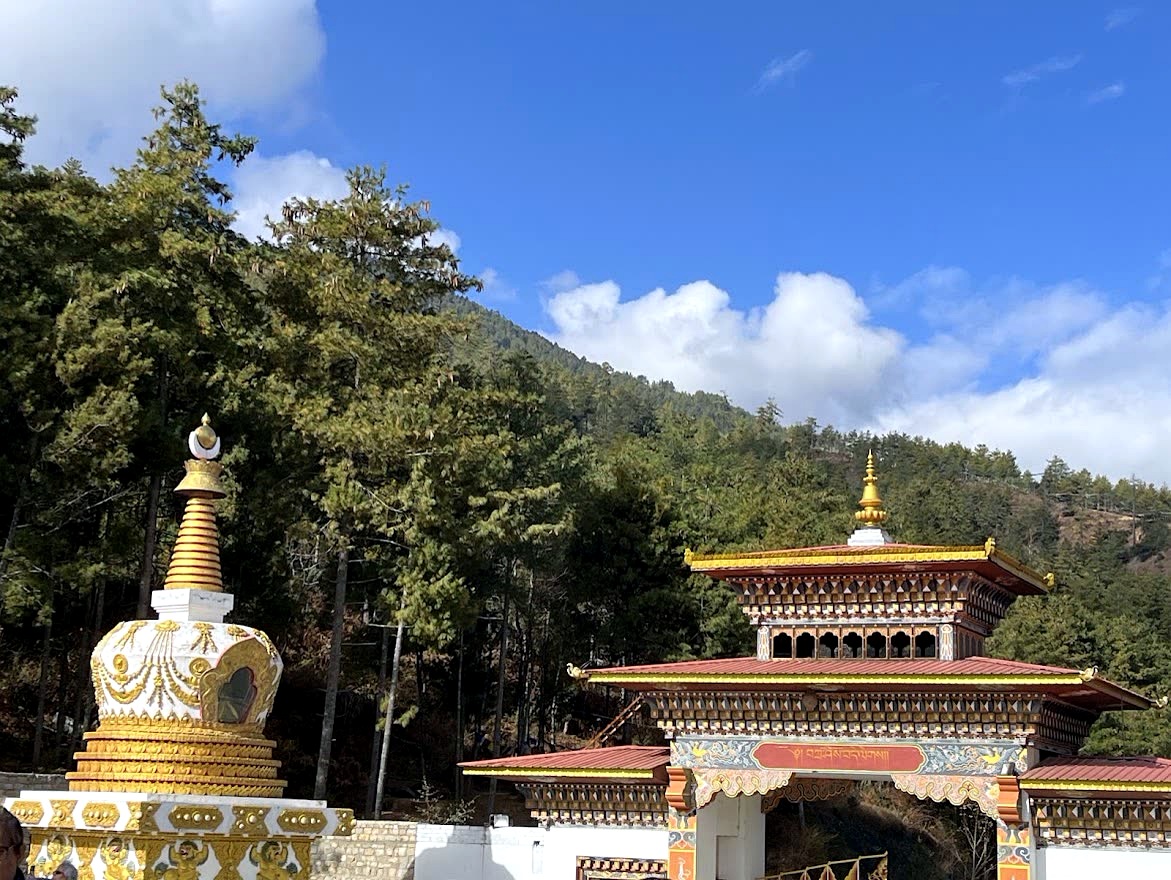 Chorten and Temple Gate, Thimphu, Bhutan
