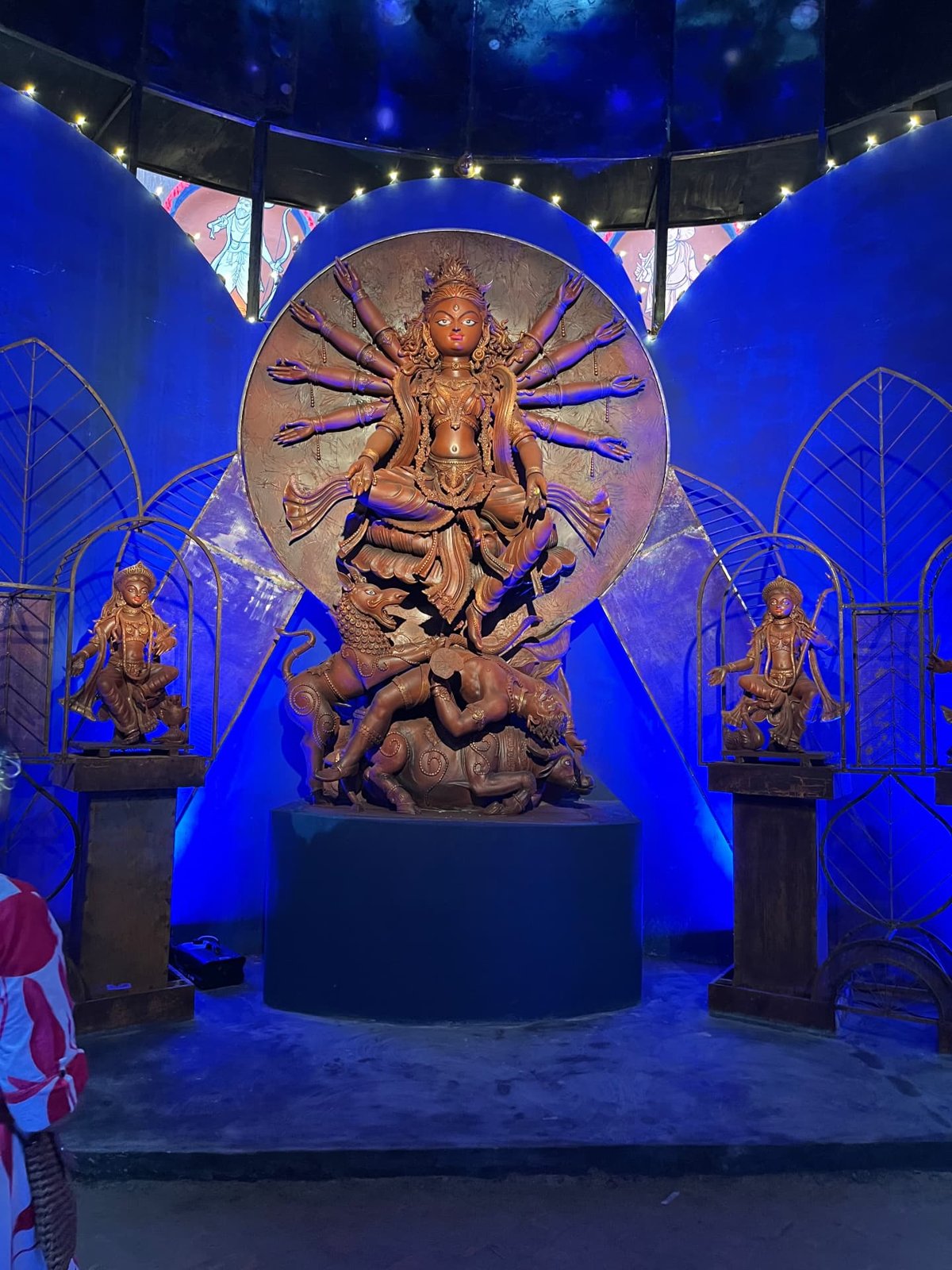 Terracotta Durga in Blue Light, Kolkata, West Bengal