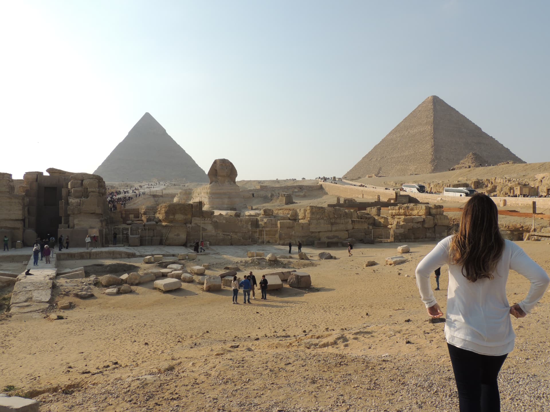 Facing the Sphinx and Pyramids, Giza, Egypt