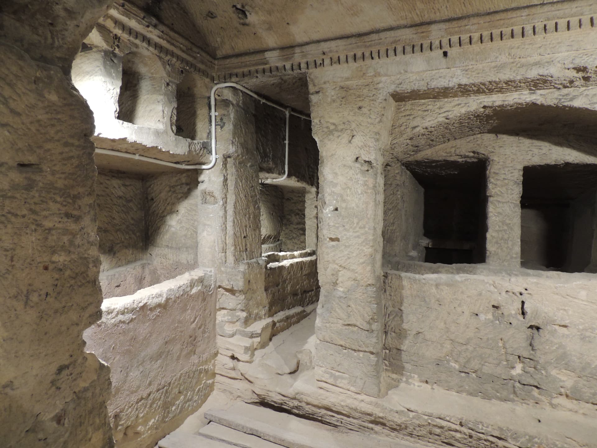Inside the Rock-Cut Catacomb, Alexandria, Egypt