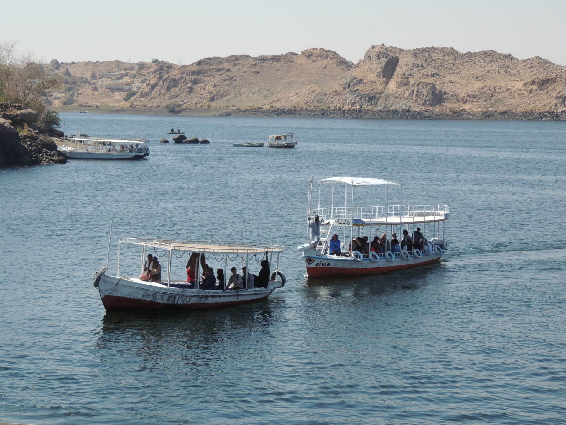 Feluccas on the Nile at Aswan, Aswan, Egypt