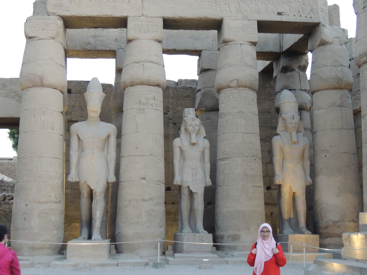 Royal Statues among the Temple Columns, Luxor, Egypt