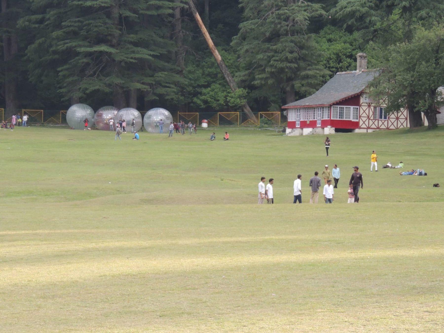 Zorbing on the Khajjiar Green, Khajjiar, Himachal Pradesh