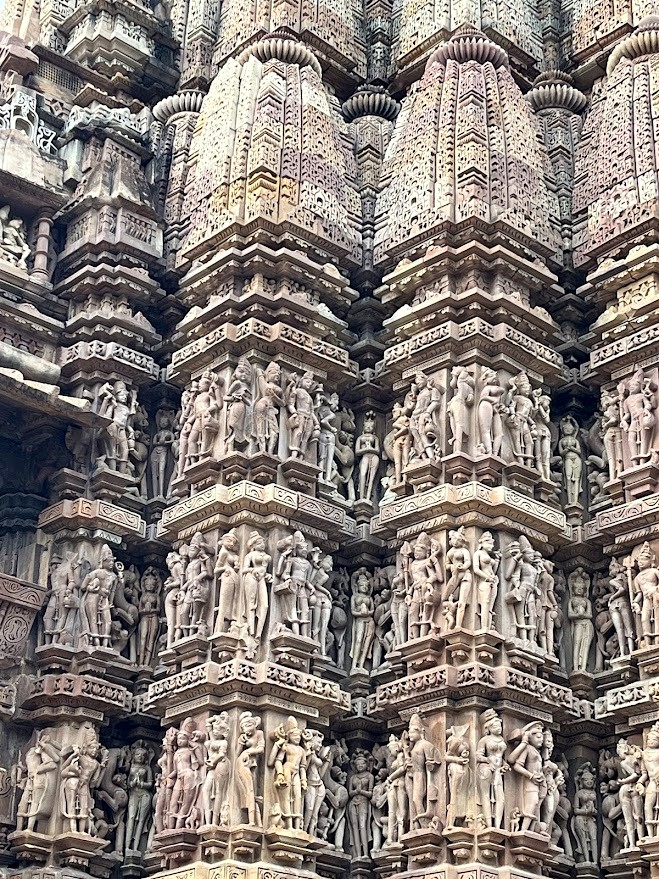 Carved Figures on the Temple Wall, Khajuraho, Madhya Pradesh
