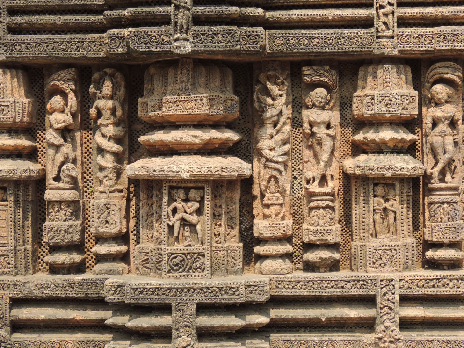 Carved Figures in Temple Niches, Konark, Odisha