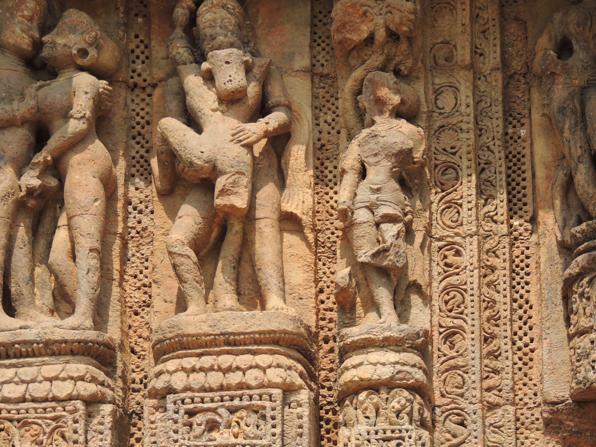 Intimate Figures on the Temple Wall, Konark, Odisha