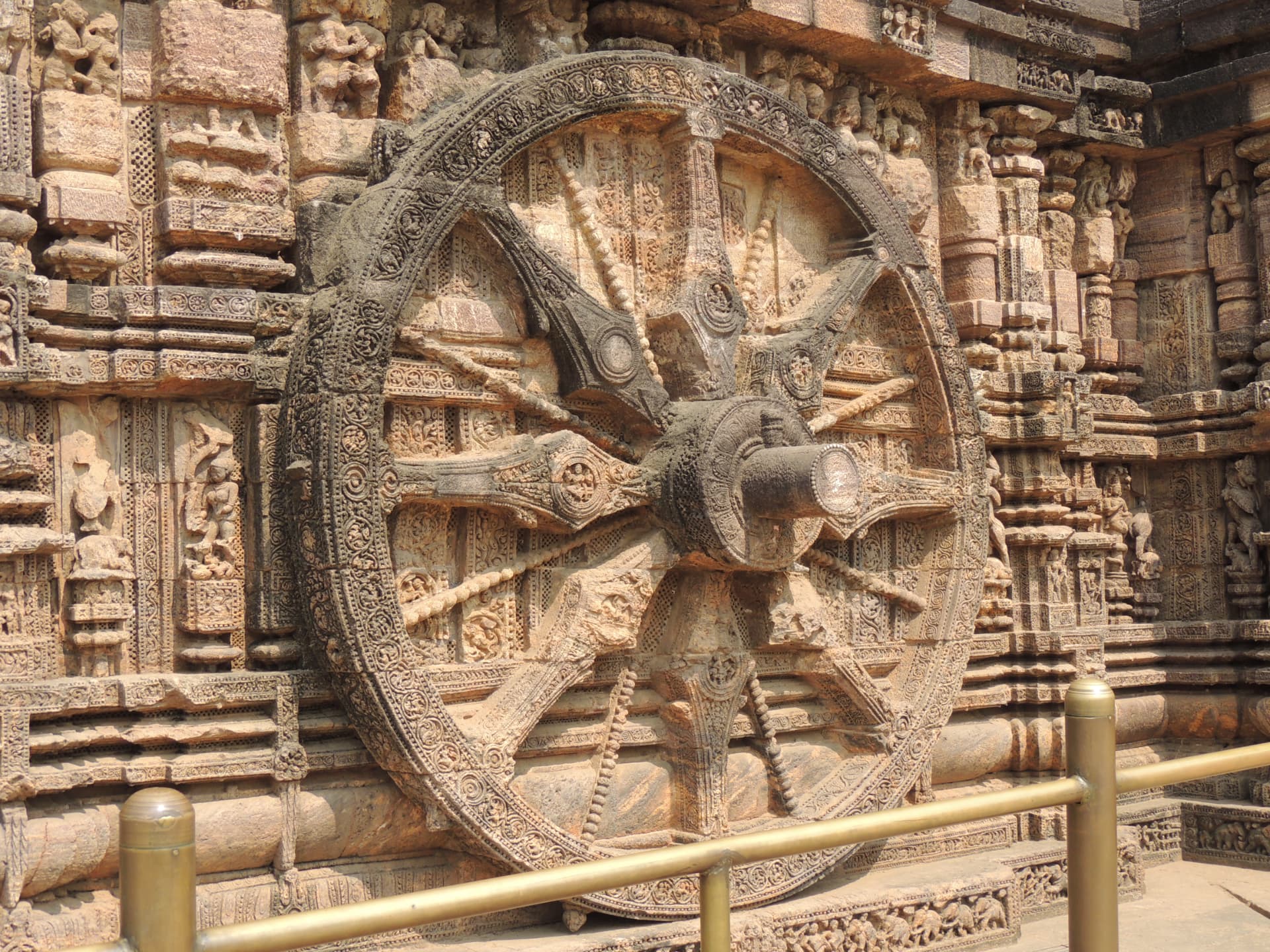 Chariot Wheel and Temple Façade, Konark, Odisha