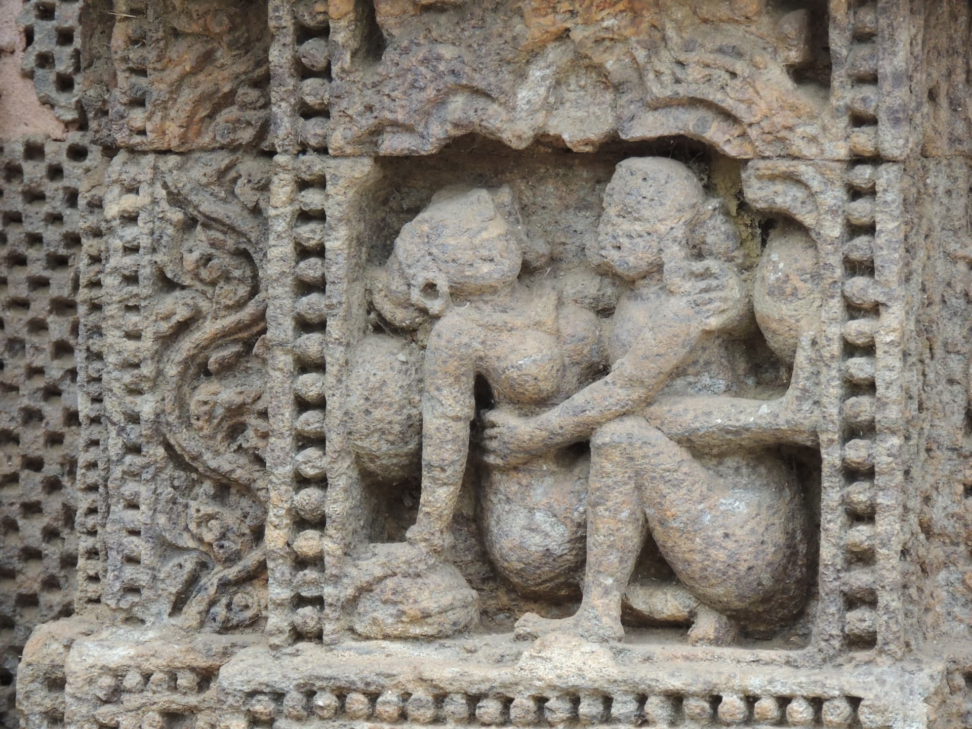 Intimate Couple in a Carved Panel, Konark, Odisha