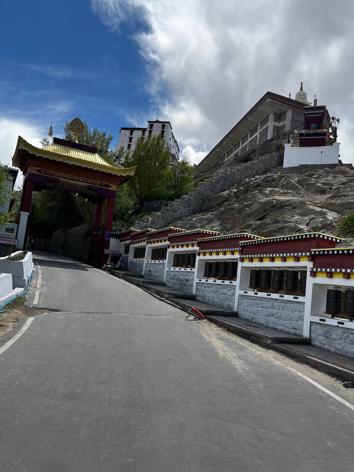 Prayer Wheels on the Climb, Thiksey, Ladakh
