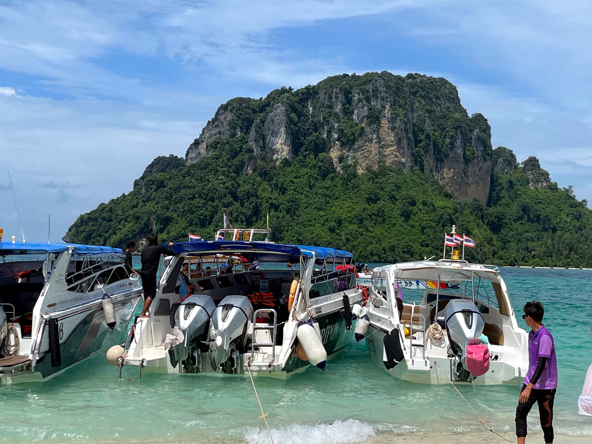 Speedboats at Tup Island, Krabi, Thailand