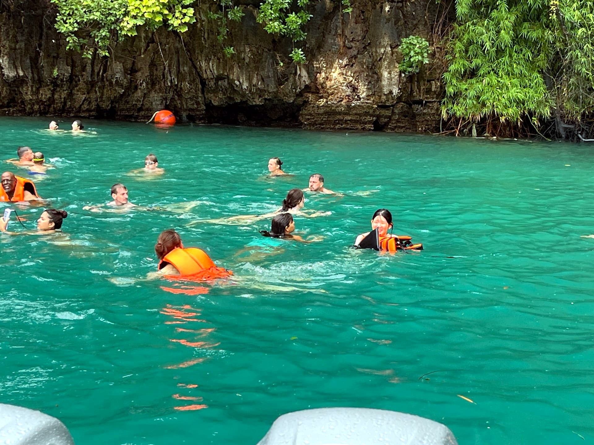 Swimmers in Pileh Lagoon, Phi Phi Leh, Thailand
